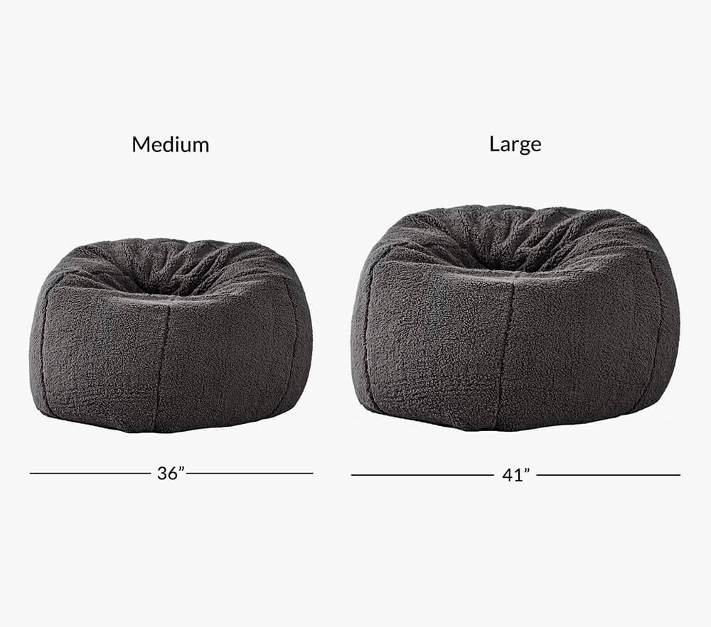 Large sherpa bean bag chair hot sale
