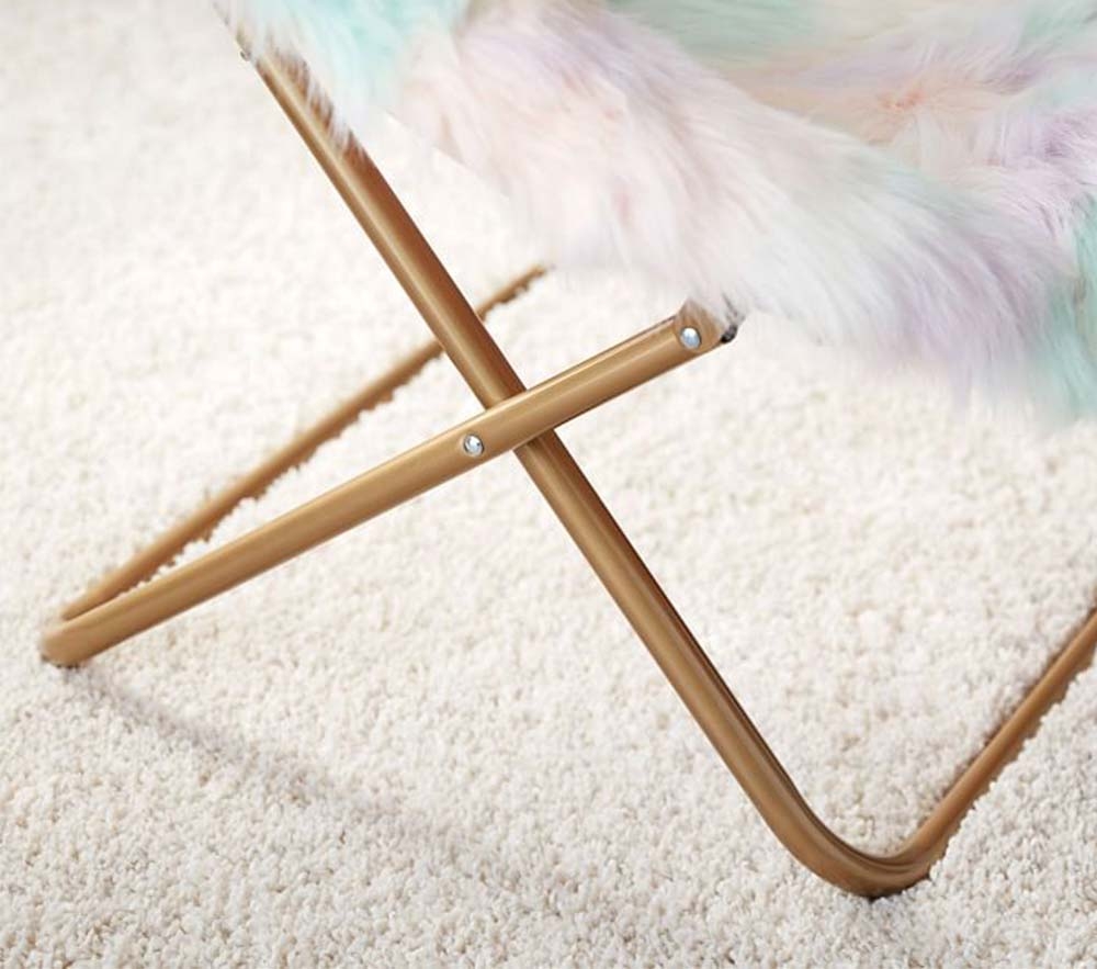 Shop Unicorn Faux Fur Hang A Round Chair Pink White Green Purple