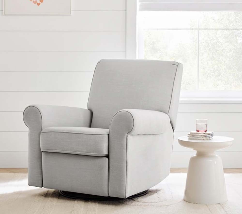 Small charleston swivel shop glider & recliner