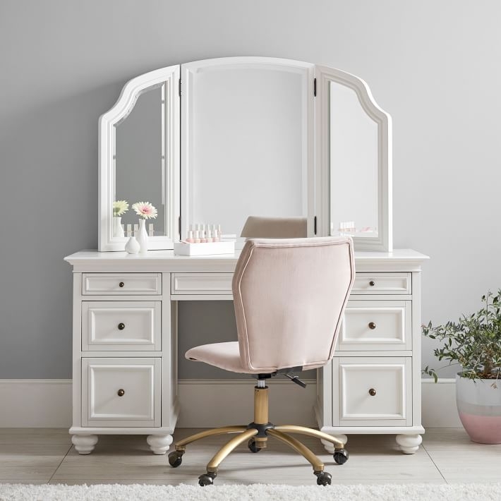 Chelsea Mirror Vanity Desk Hutch