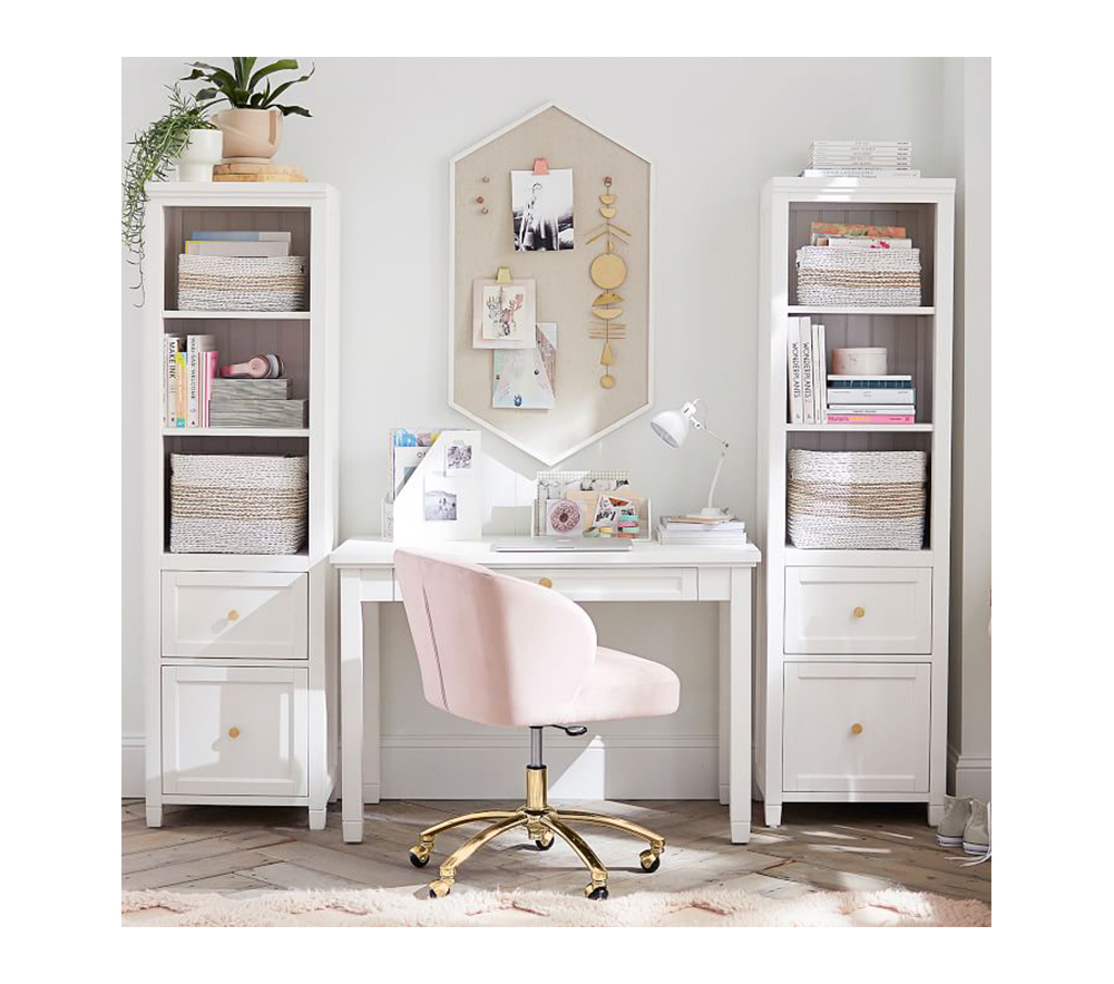 Shop Performance Everyday Velvet Rose Wingback Swivel Desk Chair