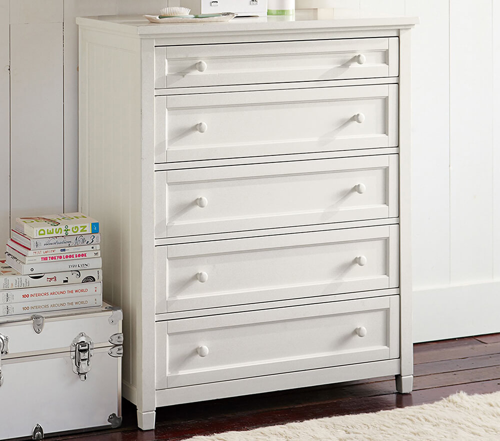 Shop Beadboard 5 Drawer Tall Dresser online Pottery Barn Kids
