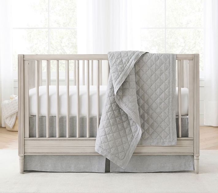 Belgian flax hot sale linen crib skirt