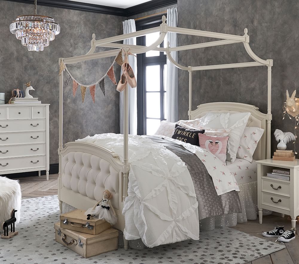 Shop Blythe Tufted Canopy Bed online Pottery Barn Kids Saudi Arabia