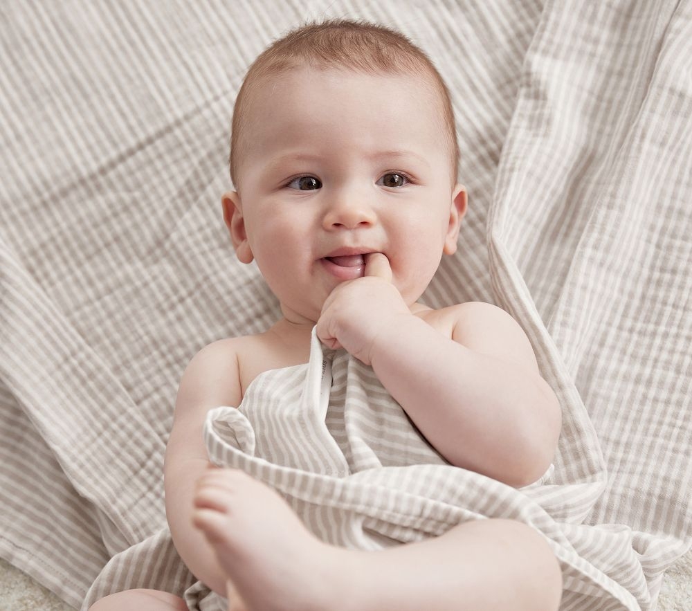 Shop Chambray Muslin Swaddle Set online Pottery Barn Kids Saudi