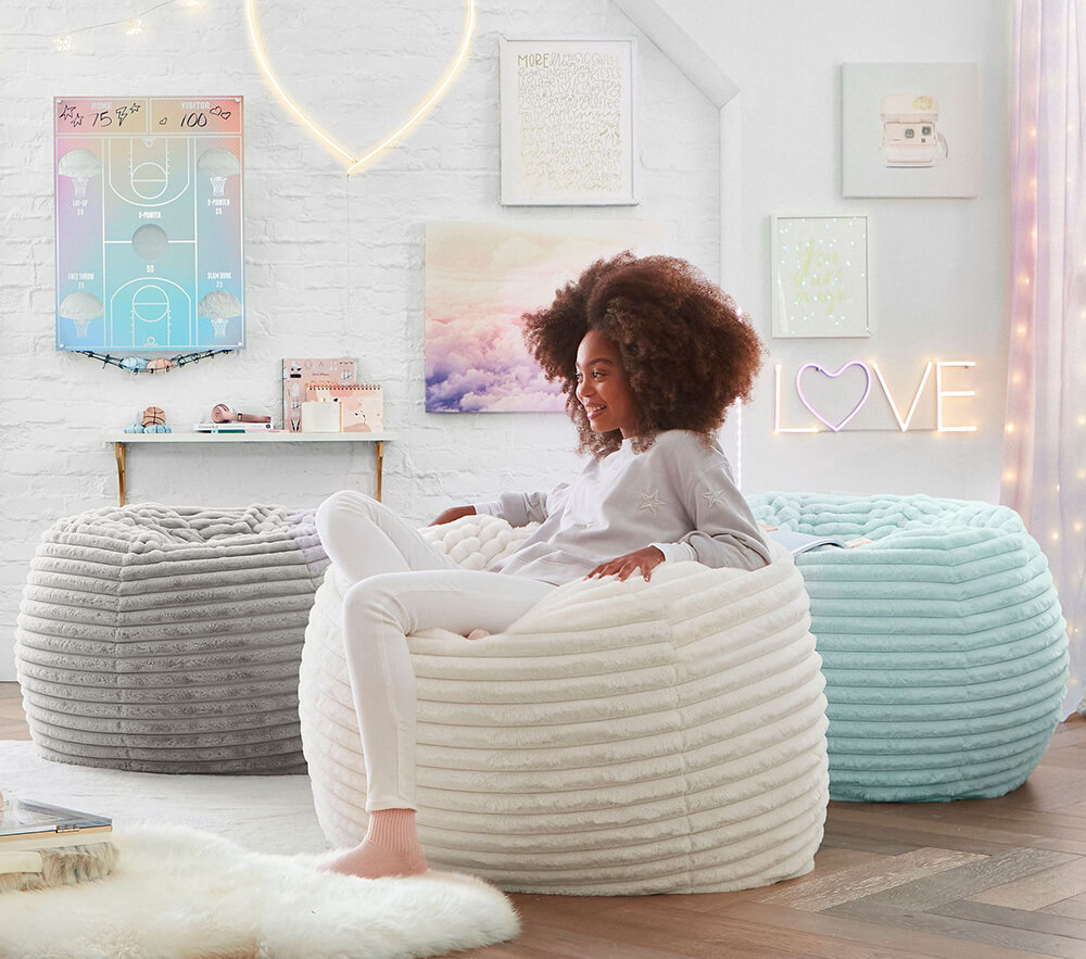 Shop Channel Cloud Light Gray Bean Bag Chair online Pottery Barn