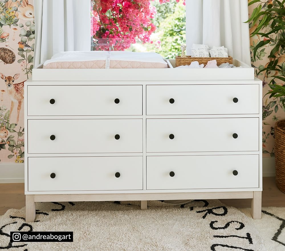 White farmhouse dresser shop and nightstand set