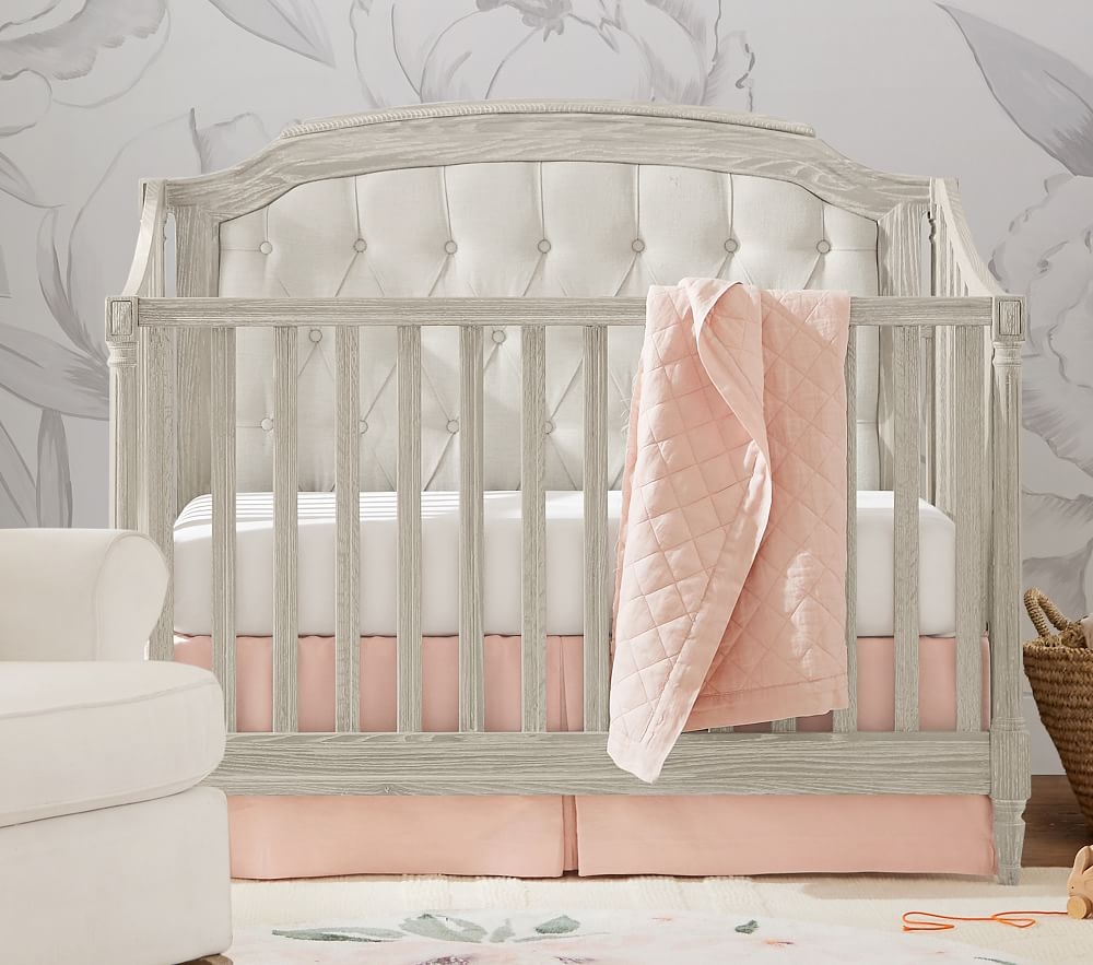 Flax linen crib skirt shop