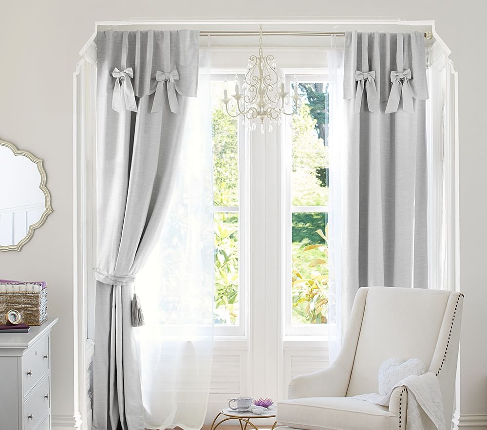 Shop Evelyn Linen Blend Bow Valance Blackout Curtain Panel online