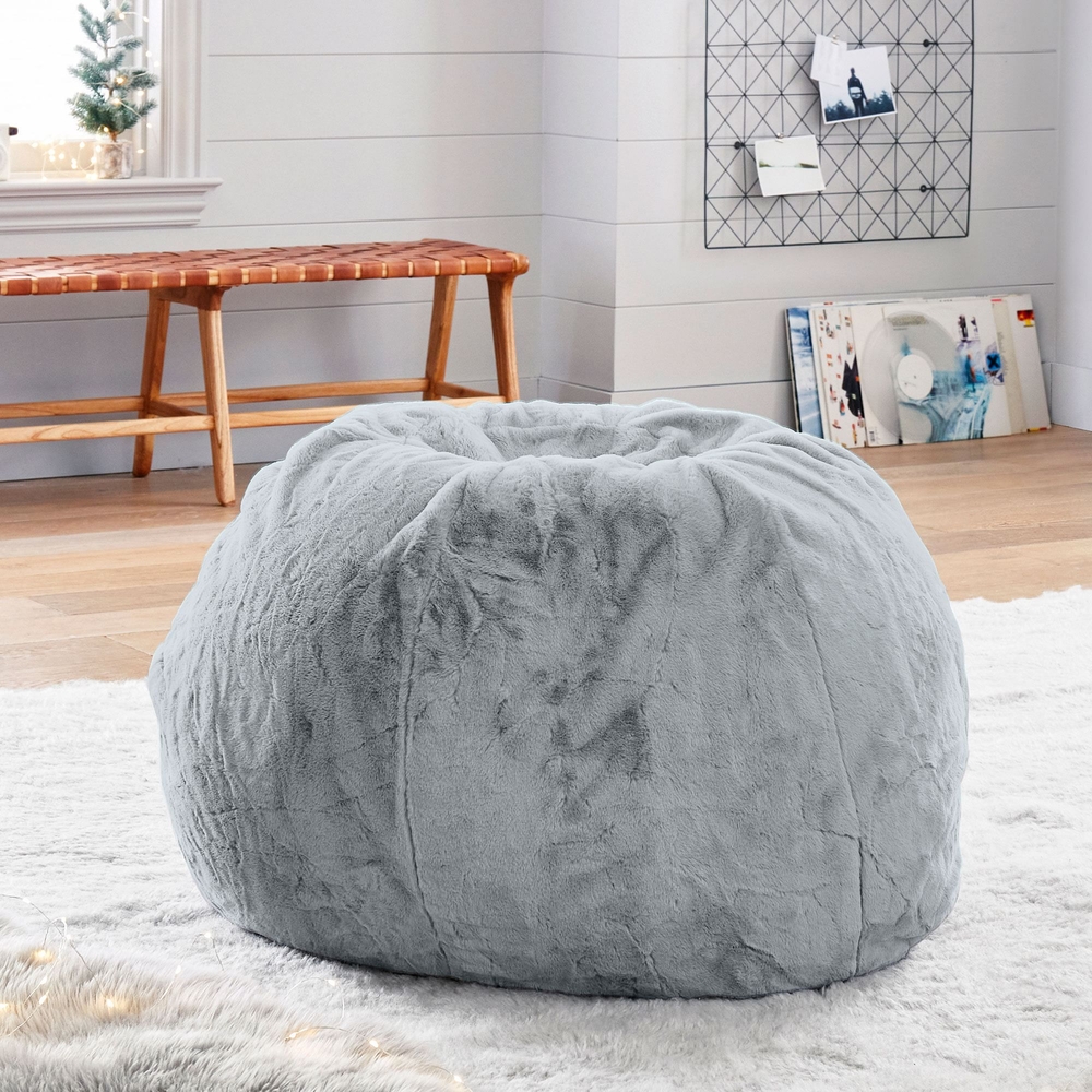 Pottery barn faux fur bean sale bag
