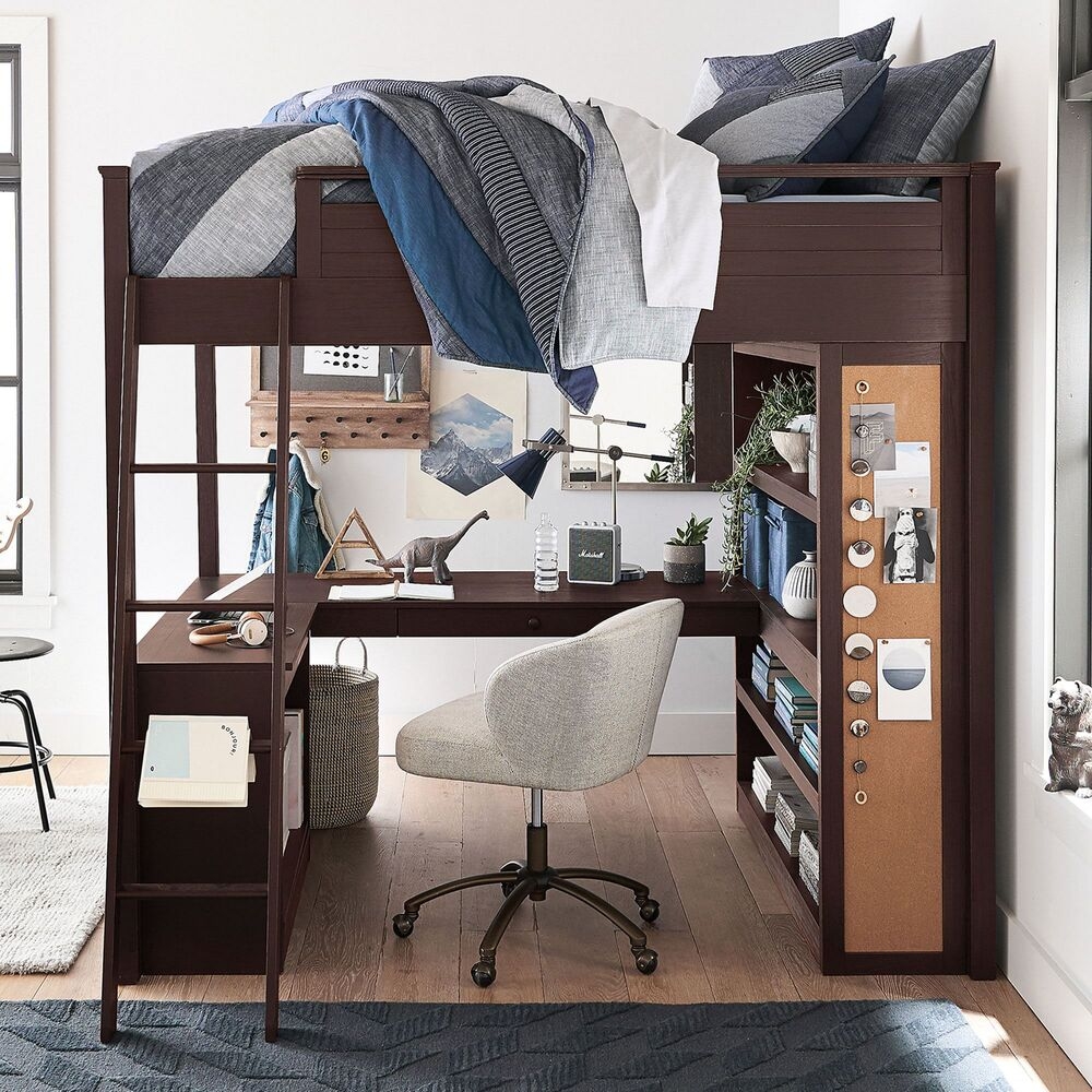 Pottery barn loft bed with hot sale desk