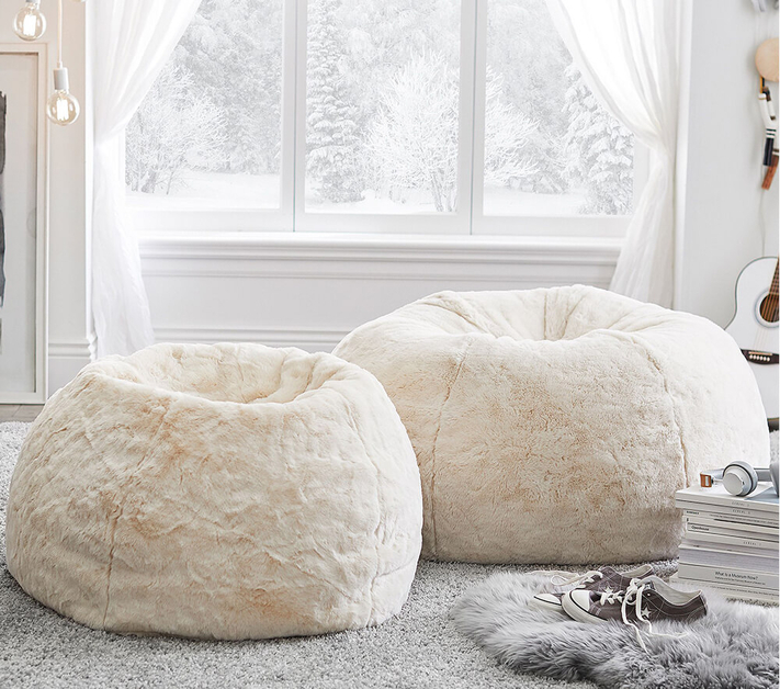 Pottery barn faux store fur bean bag