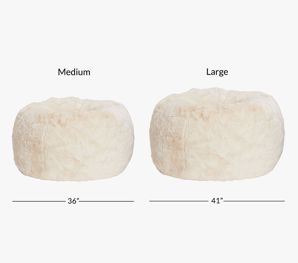 Shop Ivory Polar Bear Faux Fur Bean Bag Chair online Pottery