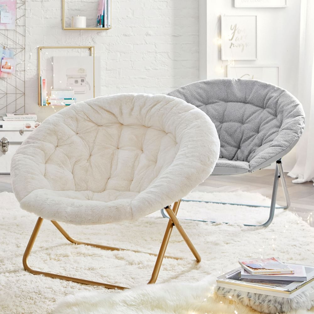Round store furry chair