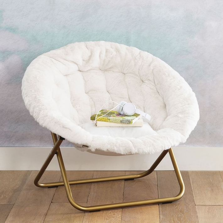 Polar bear faux fur chair sales