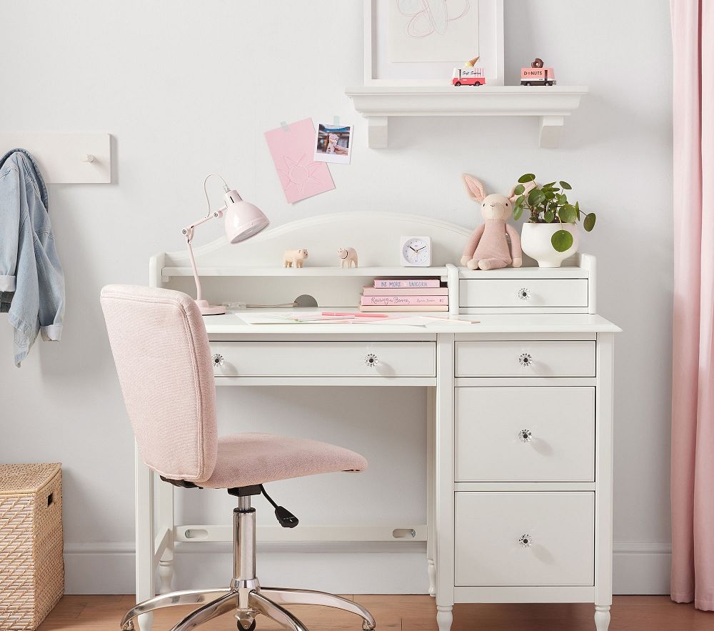 Pottery barn white desk hot sale drawers