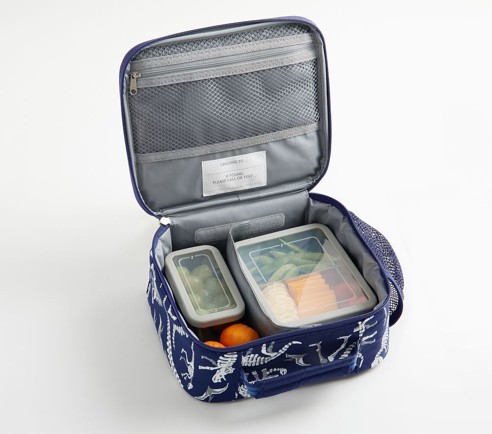 Shop Mackenzie Red Navy Trim Solid Lunch Boxes online Pottery