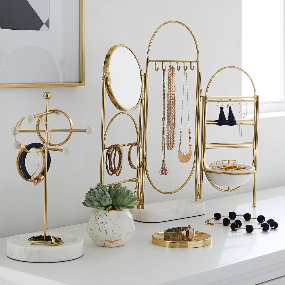 Marble and Gold Necklace Holder