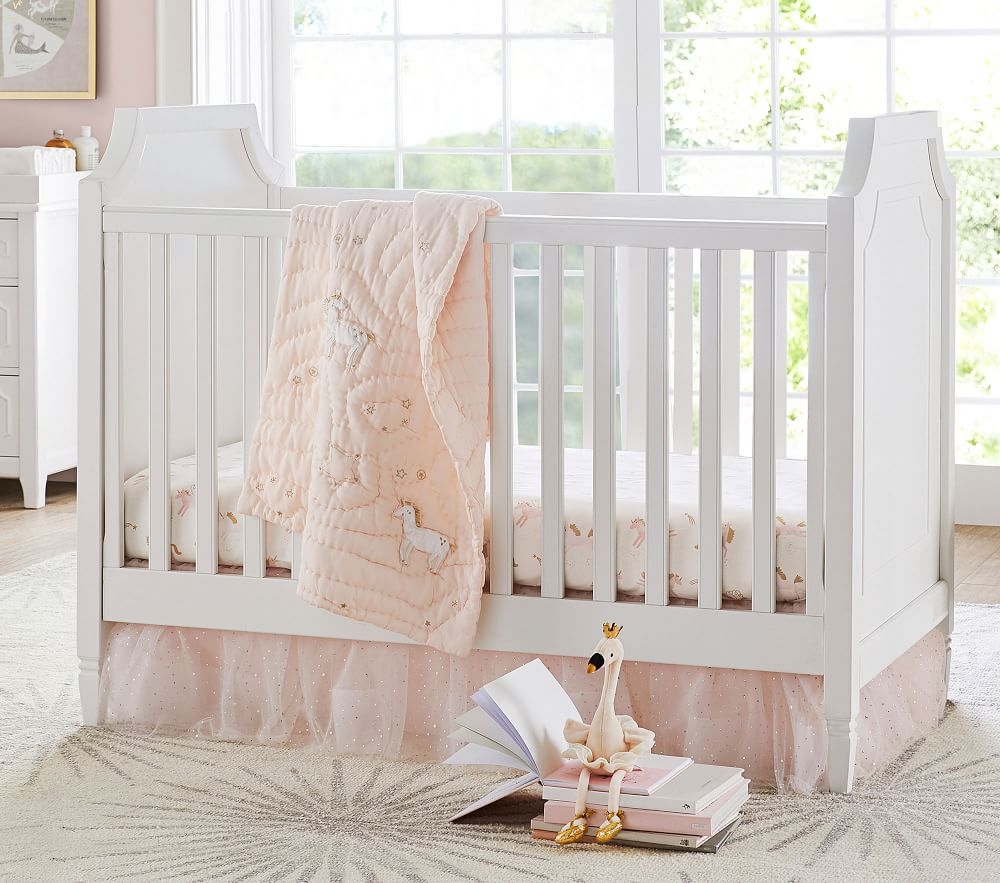 Shop Mila Metallic Fitted Crib Sheet online Pottery Barn Kids
