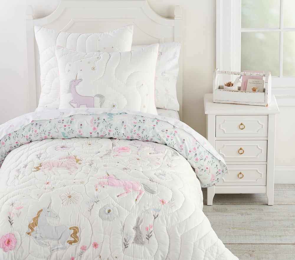 Shop Organic Mystical Unicorn Sheet Set online Pottery Barn Kids