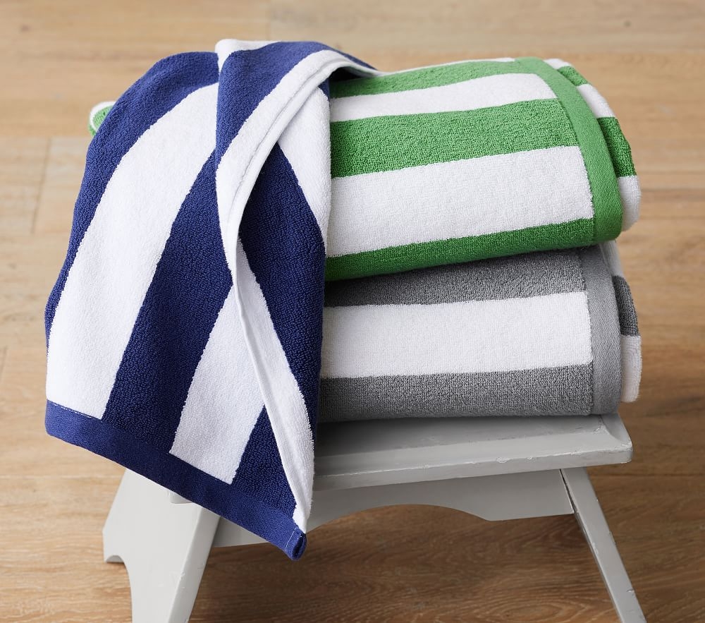 Rugby stripe bath towels sale