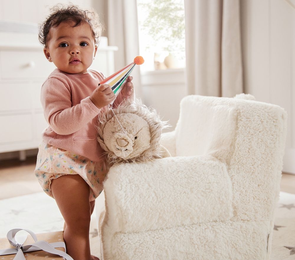 Shop My First Cream Sherpa Anywhere Chair online Pottery Barn