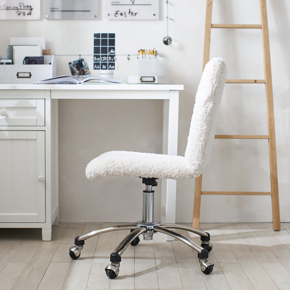 Desk chair white 2025 fluffy