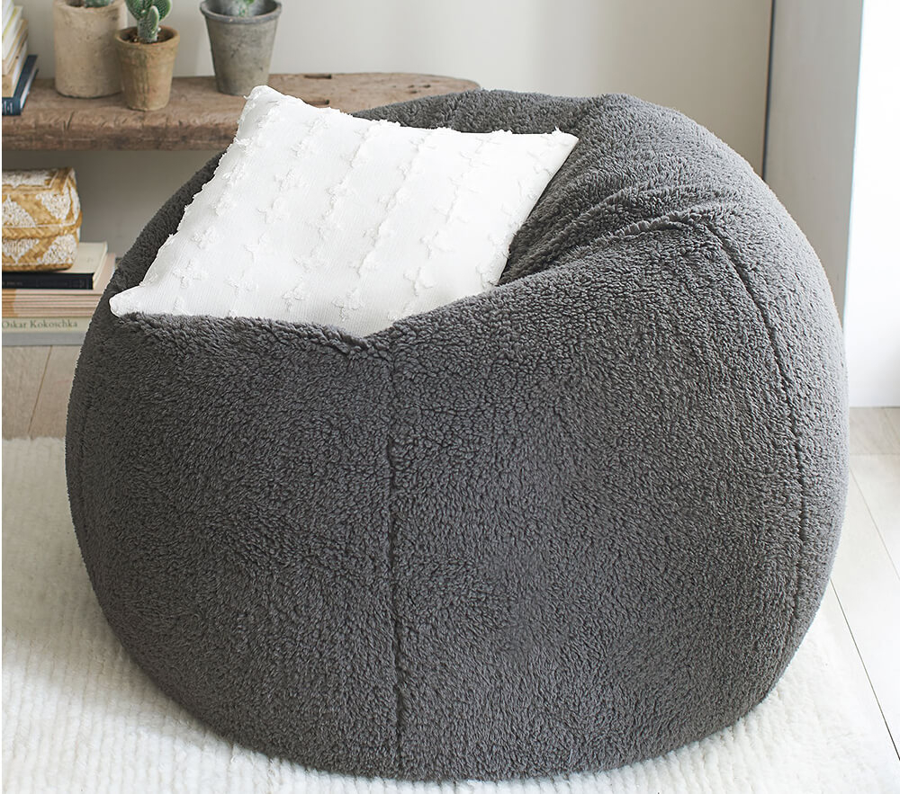 Large sherpa bean bag chair on sale