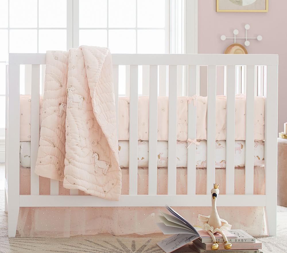 Blush pink tulle crib skirt 2025