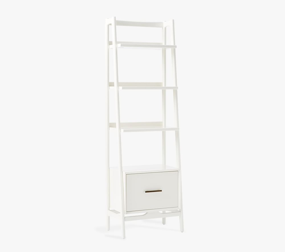 Thin white outlet ladder shelf