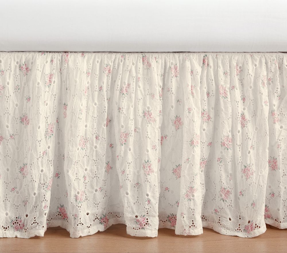 Eyelet sales crib skirt