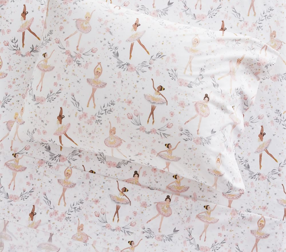 Ballerina Printed Organic Sheet Set Pillowcases