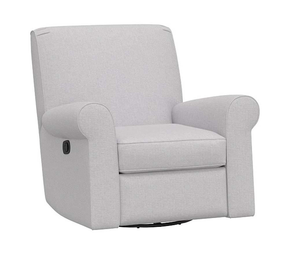 Charleston Swivel Glider Recliner Brushed Crossweave light Gray
